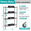 4-Tier Adjustable Storage Shelving with Wheels - 4-Shelf Adjustable Shelf, Wire Shelving Storage Shelves, Storage Shelving Unit - 2 of 4