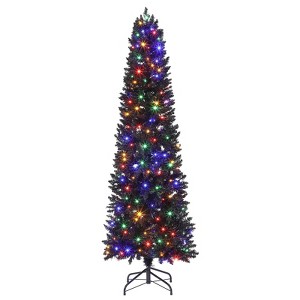 6 Ft Halloween Christmas Tree, Slim Artificial Pencil Christmas Tree with 571 Tips, Skinny Xmas Tree for Christmas Decoration - 1 of 4