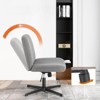FONTOI Task and Office Chairs, Office Chair with Cross-Leg and Adjustable Height, Armless Swivel for Home Office, Gray, 25.9"*35"*25.5" - 4 of 4