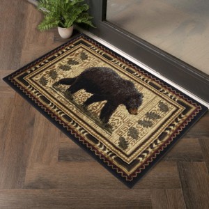 Black Lodge Accent Rug 2' x 3" ¨C Rustic Cabin-Style Small Rug with Nature-Inspired Pattern for Entryway, Kitchen, or Bedroom - Nertpow - 1 of 4