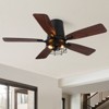 Ludomide 42 inch Black Low Profile Ceiling Fan with Light, Modern Flush Mount Small Caged Ceiling Fan with Remote and Wall Switch - 2 of 4