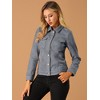 INSPIRE CHIC Women's Turn-Down Collar Flap Pockets Snap Button Faux Suede Jacket - 3 of 4