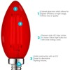 Luxrite E12 LED Filament Red Light Bulbs, 4.5W (40W Equivalent), Colored Glass Candelabra Bulb, UL Listed, E12 Base, Indoor Outdoor 3 Pack - 4 of 4