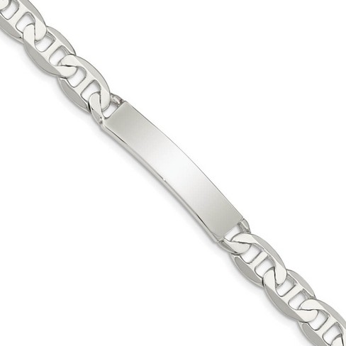 Black Bow Jewelry 8mm Sterling Silver Polished Engravable Anchor Link I.D. Bracelet - image 1 of 4