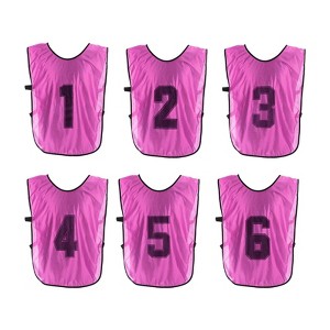 Unique Bargains Team Sports Reversible Numbered Soccer Training Vest 6 Pcs - 1 of 4