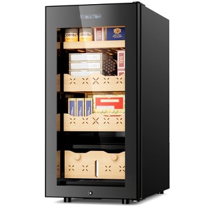 Mojgar Electric Cigar Cooler Humidor 85L, Large Cabinet for 700 Counts with Spanish Cedar Wood Shelves & Drawer, Quiet Operation - 1 of 1