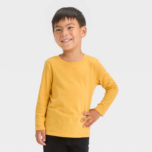 Toddler Boys' Long Sleeve Solid T-shirt - Cat & Jack™ Yellow 2t