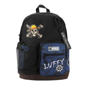 One Piece Live Action Straw Hat Pirates Logo & Luffy Badge Black Hydration Backpack - 1 of 4