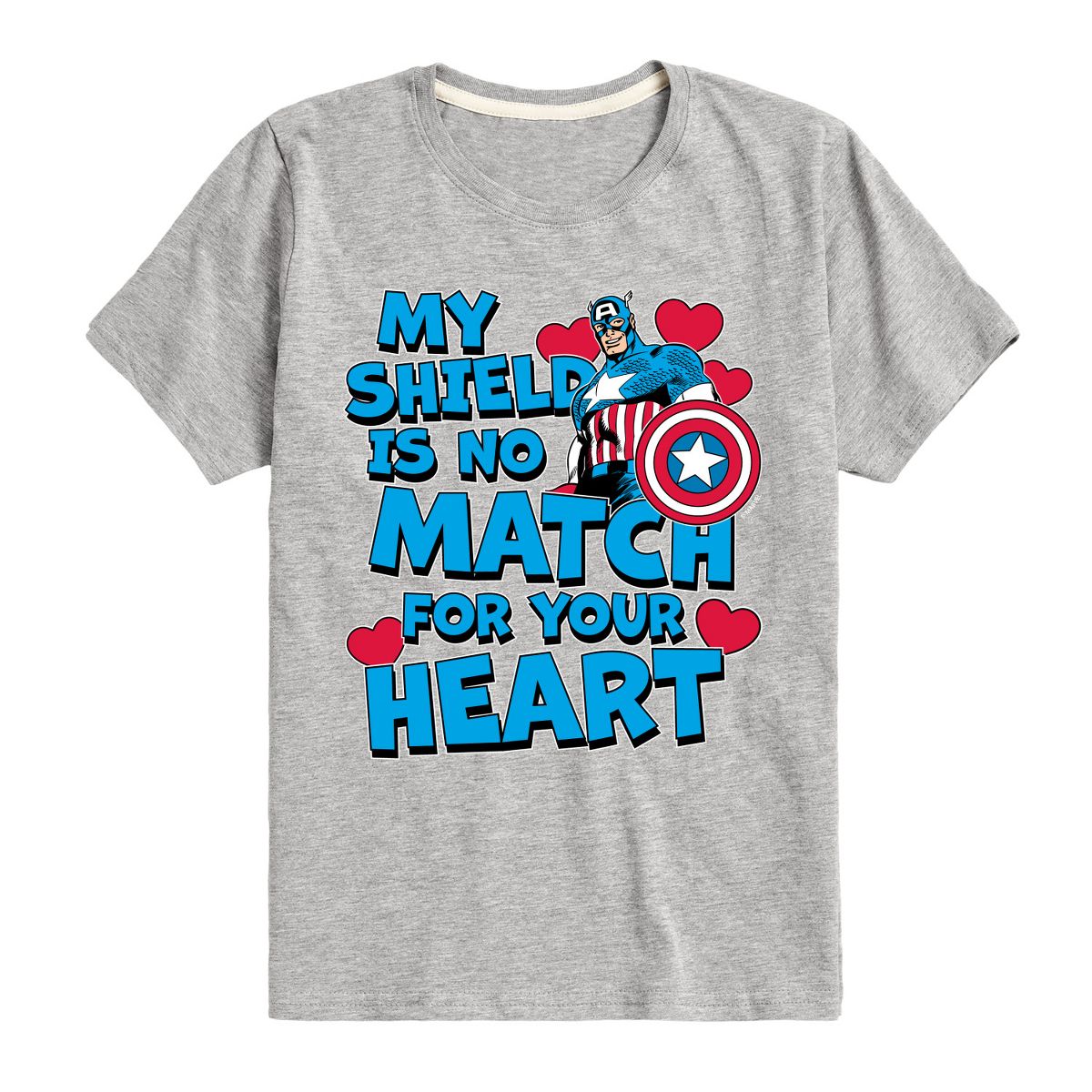 Boys' - Marvel - Captain America My Shield Valentine Short Sleeve Graphic T-Shirt