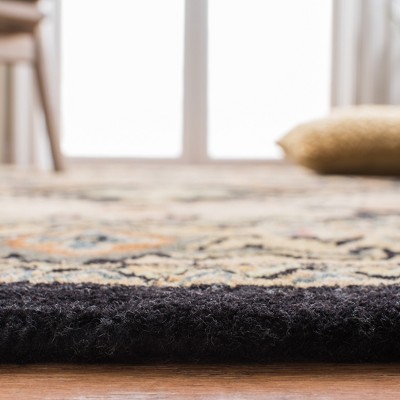 Elegant Black Wool 4' x 6' Hand-Tufted Rectangular Area Rug