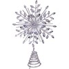 Kurt Adler 18-Light Cool White Micro LED Glitter Snowflake Treetop, Silver, 11.75" - 4 of 4