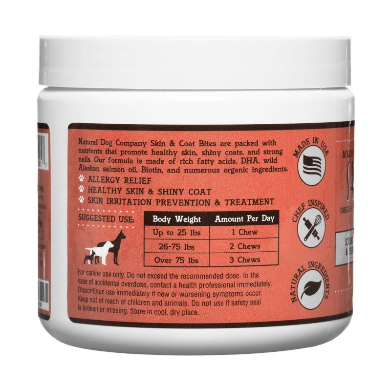 Natural Dog Company Skin &#38; Coat Supplement - Salmon/Peas - 90ct, 3 of 8