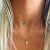 Evil Eye Necklace: 14K Gold Plated Blue CZ Diamond Boho Pendant for Women, Protection Gift - 4 of 4