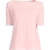 Lands' End Women's Elbow Sleeve Supima Cotton Boatneck T-Shirt - 3 of 3