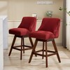 TOAOTBNBO Modern Counter Height Swivel Barstools, Kitchen Island Bar Chair Set of 2, Upholstered Bar Stool with Soft Cushion - 4 of 4