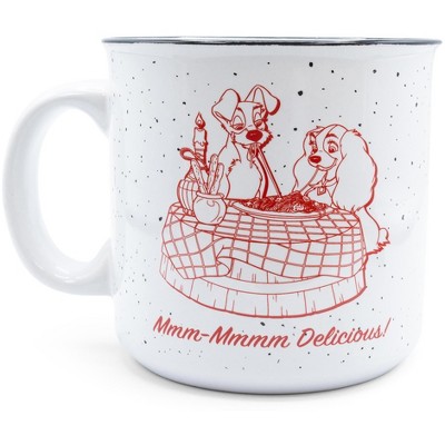 Silver Buffalo Disney Lady and the Tramp Tony's Restaurant Ceramic Camper Mug | Holds 20 Ounces