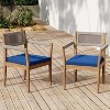 Christopher Knight Home Janna Modern Coastal Patio Acacia Wood Woven Rope Dining Chairs (Set of 2) - 2 of 4