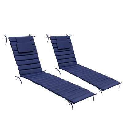 Pellebant 72inch Patio Chaise Lounge Chairs Cushion 22D Sponge 220gsm Polyester Fabric