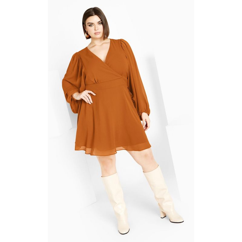 Women's Plus Size Hayden Dress - caramel | CITY CHIC, 1 of 7