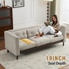 78" Linen-like 3-Seater Sofa with Spacious Seating, Plush Cushions and Rubber Wood Legs - 4 of 4