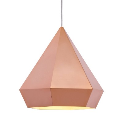 geometric rose gold lamp