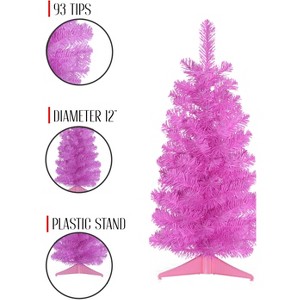 Perfect Holiday Pink Tabletop Christmas Tree with Stand Tree - 1 of 4