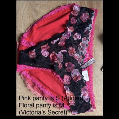 Women's Floral Print Lace Trim Cotton Bikini Underwear - Auden™ Black Xs :  Target