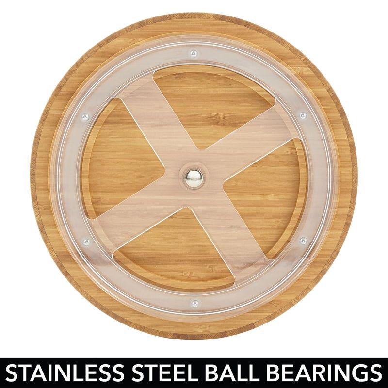 mDesign Round Bamboo Lazy Susan Spinner for Kitchen or Pantry, 4 of 9