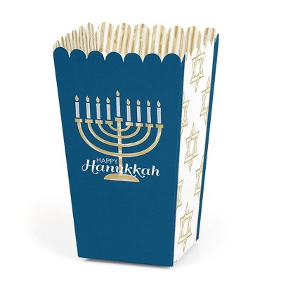 Big Dot of Happiness Happy Hanukkah - Chanukah Favor Popcorn Treat Boxes - Set of 12