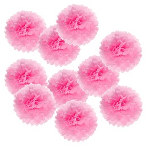 Unique Bargains Decorative Reusable Party Wedding Tissue Pom Poms Flowers 10 Pcs - 1 of 4