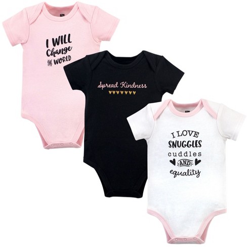 Hudson Baby Infant Girl Cotton Bodysuits, Spread Kindness - image 1 of 2