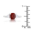 Slickblue Sleek 1.8ct CZ Classic Statement Ring, Cushion Cut Center & Trillion Accents, Multiple Color Option, Sizes 5-10 - 3 of 4