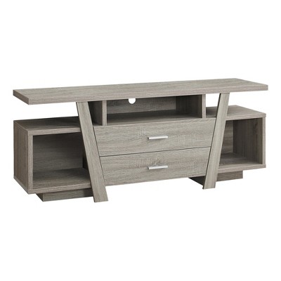 Transitional 60'' Dark Taupe TV Stand with Cabinet and Drawers