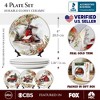 Farmhouse Christmas Set of 4 Plates with Real Gold Elements, Tableware Collection for Salad, Dessert, Appetizer, and Side Plates| OrnamentallyYou - 2 of 4