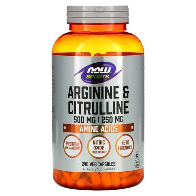 Now Foods Sports, Arginine & Citrulline, 240 Veg Capsules, Dietary Supplements