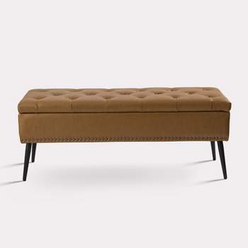 Arnold  Upholstered Flip Top Storage Bench with Tufted Design  | ARTFUL LIVING DESIGN