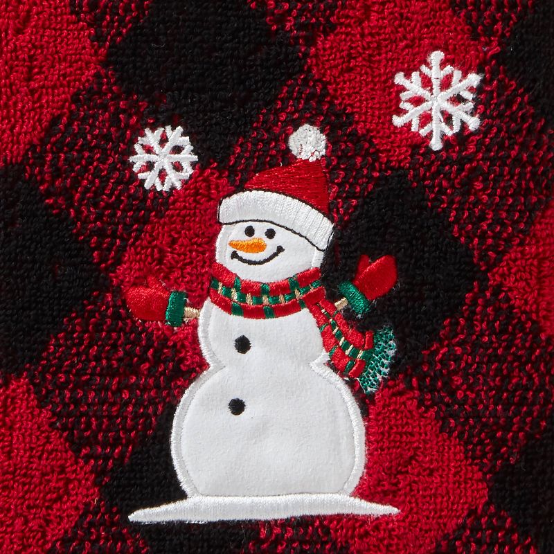 2pk Snowman Hand Towel Set Red/Black - SKL Home, 3 of 6