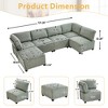 CAVINAS 6-Seater U-Shaped Modular Sectional Sofa,Cloud Couch Sectional with 1 Ottoman,Conversible Chaise Sofa for Living Room - 3 of 4