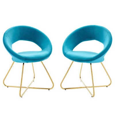 Modway Nouvelle-Performance-Velvet-Dining-Chair-Set-of-2