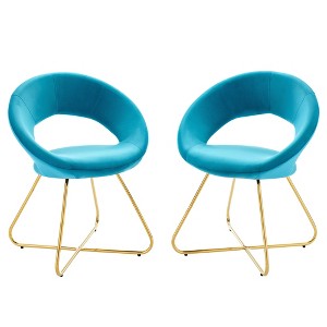 Modway Nouvelle-Performance-Velvet-Dining-Chair-Set-of-2 - 1 of 4