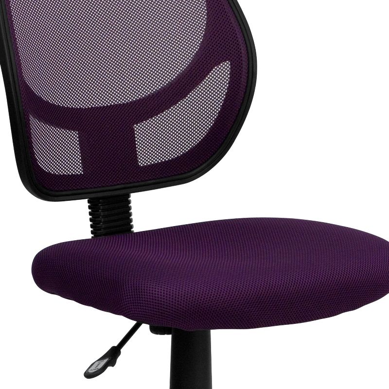 Flash Furniture Low Back Purple Mesh Swivel Task Office Chair, 5 of 12