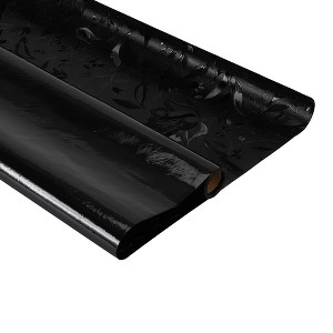 Unique Bargains Flower Window Privacy Film Black 78.74"x23.62" 1 Pc - 1 of 4