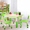 homfan Modern Kids Table,1 Table and 4 Chairs Set with Non-Slip Legs&Organizer Graffiti Desktop,Preschool Activity Kids Desk for Ages 2-10 - 2 of 4