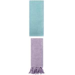 REGALWOVEN 2 Packs Cotton Soft Absorbent Tassels and Waffle Hand Towel - 1 of 4