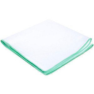 Jacob Alexander White Satin Pocket Square with Embroidered Edge - 1 of 1