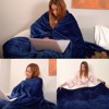 Aoibox Fleece Plush Throw Blanket in Navy Blue, Super Soft Fuzzy Cozy Flannel Blanket for Couch Sofa, Lightweight Microfiber Blanket - 2 of 4