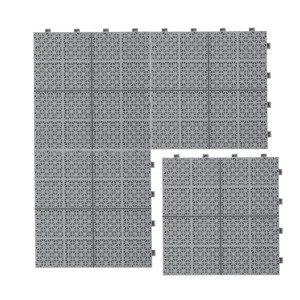 SEVOBAL 12PCS Carpet Tiles Interlocking Deck Tiles Waterproof Anti-slip Plastic Pavers for Outdoor Spaces, Gray, 12.99"*12.99"*6.34" - 1 of 4