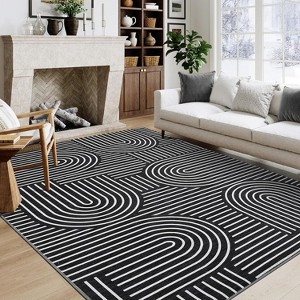 Washable Rug Area Rugs for Living Room,Non Slip  Rugs, Low Pile Stain Resistant  Geometric Carpet for Dining Room - 1 of 4