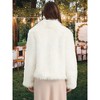 Seta T Women's Fleece Cropped Faux Fur Long Sleeve Pockets Shaggy Warm Winter Jacket - 4 of 4