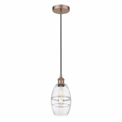 Vaz - 1 Light Cord Hung Mini Pendant In Industrial Style-8.13 Inches Tall and 5.88 Inches Wide